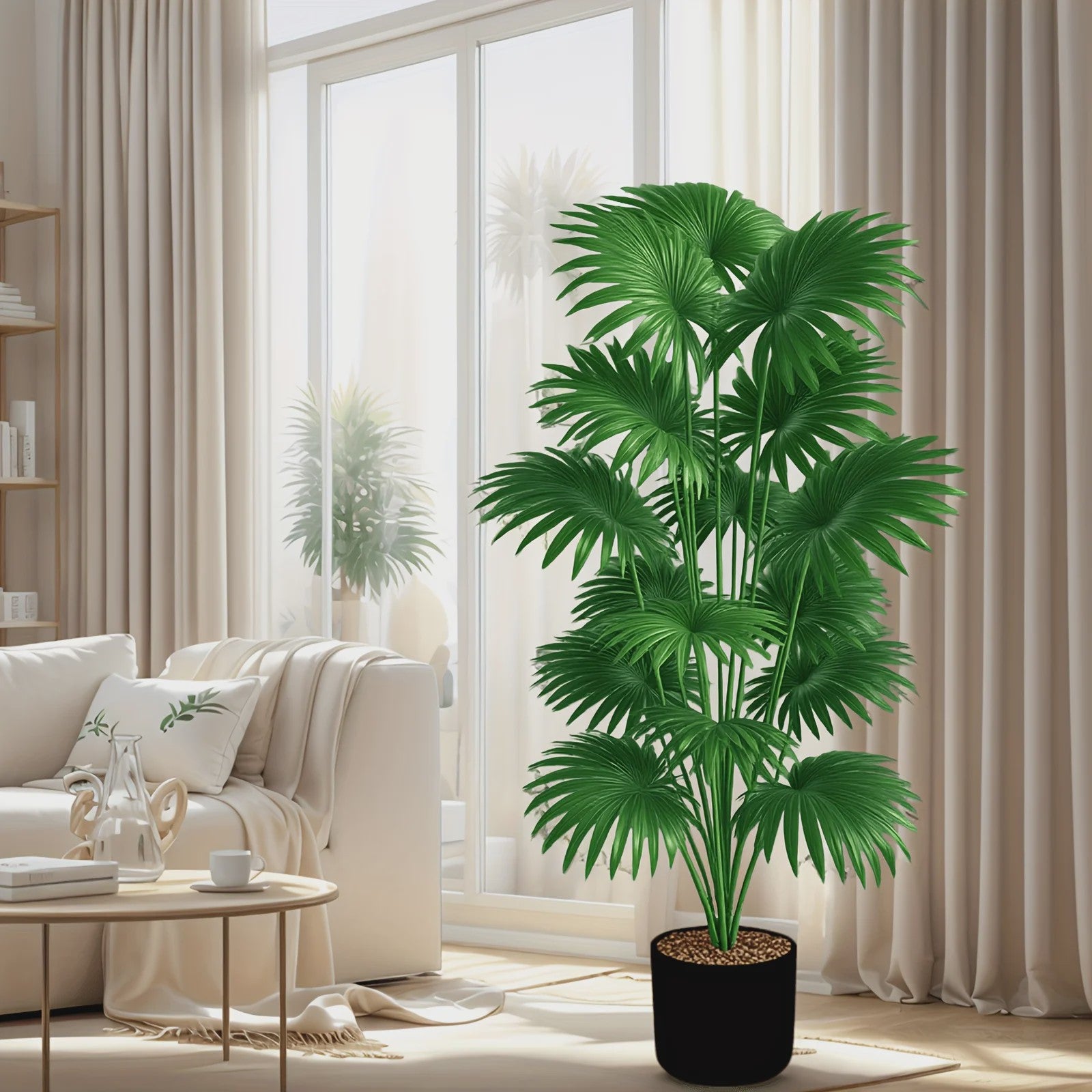 Grote Kunstpalm Boom 110cm - Realistische Tropische Kunstplant voor Binnen & Buiten