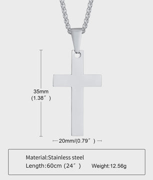 Heren Kruis Ketting Roestvrij Staal - Waterdicht & Anti-Allergisch