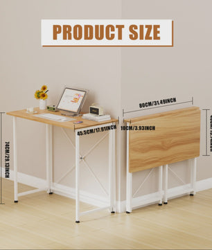 Opvouwbaar Bureau met Wielen en Opbergruimte - 80x45cm - Compact Werkstation