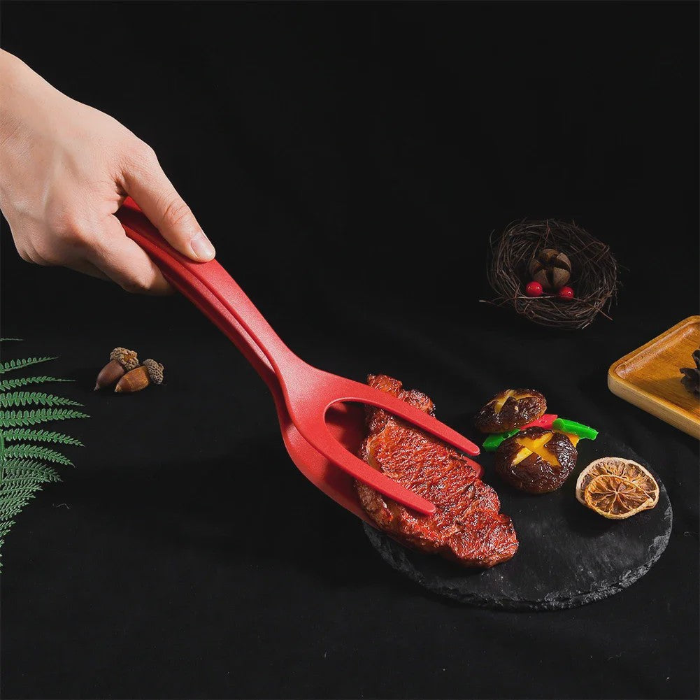 2-in-1 Spatel Tang: Grip & Flip voor Eieren, Vis en Meer