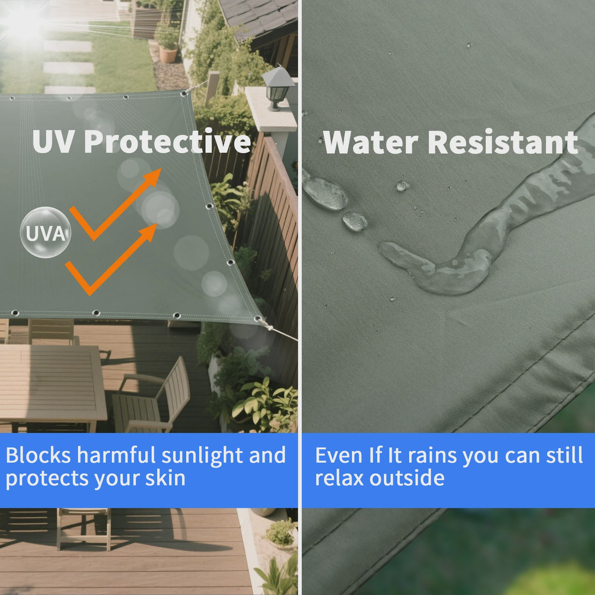 Waterdicht UV-Beschermend Schaduwdoek met Oogjes - Veelzijdig voor Tuin, Camping & Terras
