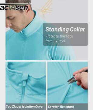 TACVASEN Heren UV Bescherming T-shirt Lange Mouw - UPF50+ Sneldrogend