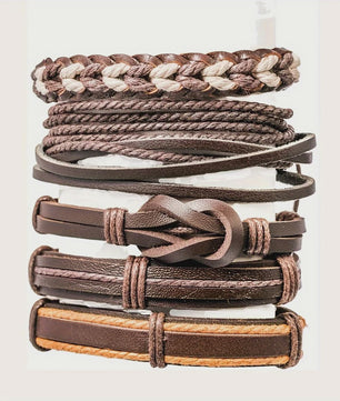 Set van 20 Handgemaakte Leren Armbanden voor Heren & Dames - Etnisch & Bohemien Stijl