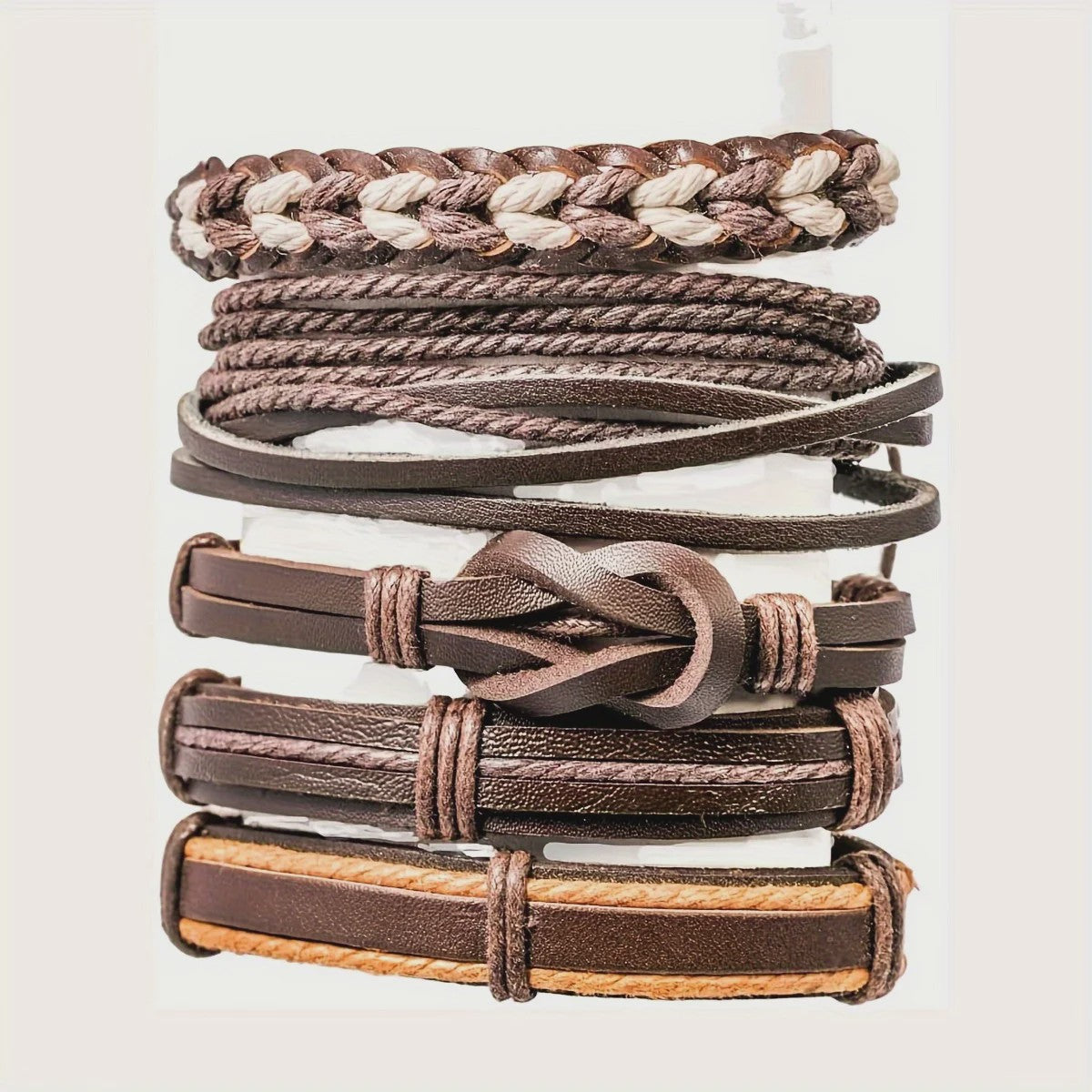 Set van 20 Handgemaakte Leren Armbanden voor Heren & Dames - Etnisch & Bohemien Stijl