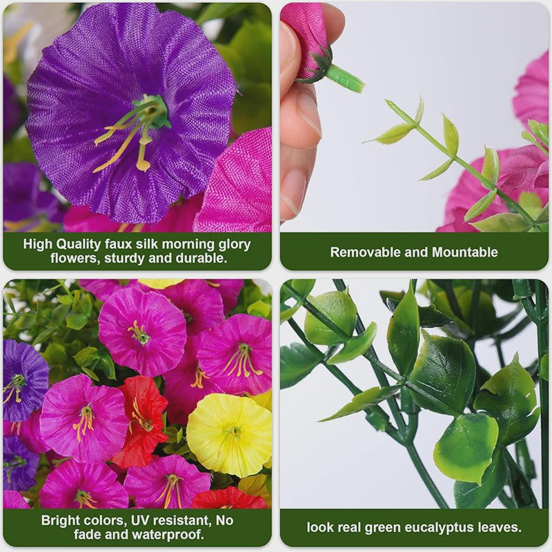 Kunstbloemen Ochtendgloren met Eucalyptus - UV-bestendig, 2/4 Stuks
