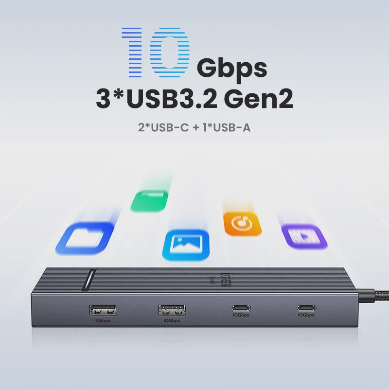 UGREEN USB-C Hub 10Gbps, 4K@60Hz HDMI, 100W PD Docking Station