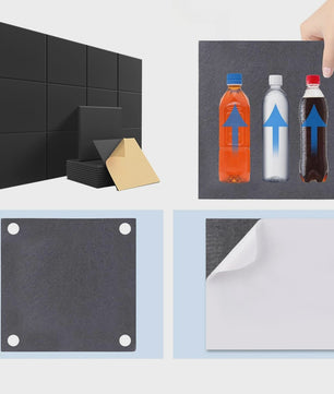 12x Akoestische Panelen Zelfklevend - Geluidsisolerend & Geluidsabsorberend - 30x30x0.9cm - Zwart