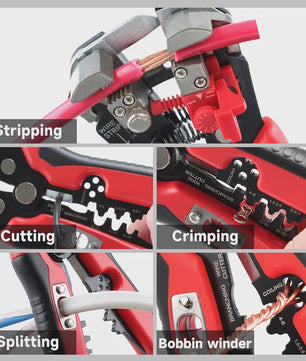 Multifunctionele Draadstripper: 5-in-1 Gereedschap voor Strippen, Knippen en Krimpen