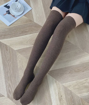 Dames Hoge Sokken Wol Blend - Ribgebreid, Warm & Zacht voor de Winter