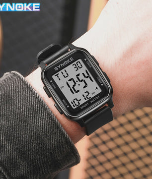 SYNOKE Heren Sport Horloge - Militair Digitaal Waterdicht met Alarm & Stopwatch