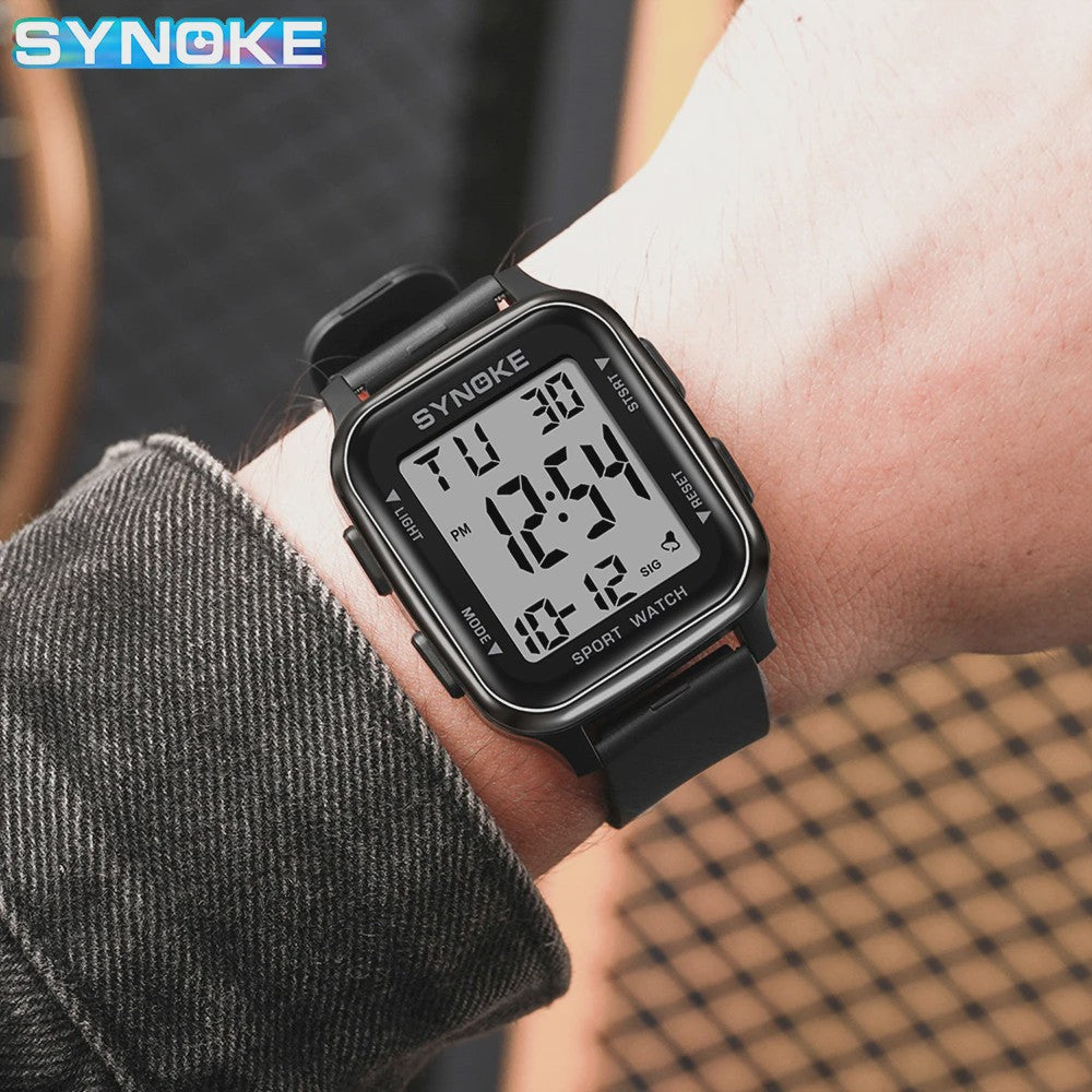SYNOKE Heren Sport Horloge - Militair Digitaal Waterdicht met Alarm & Stopwatch