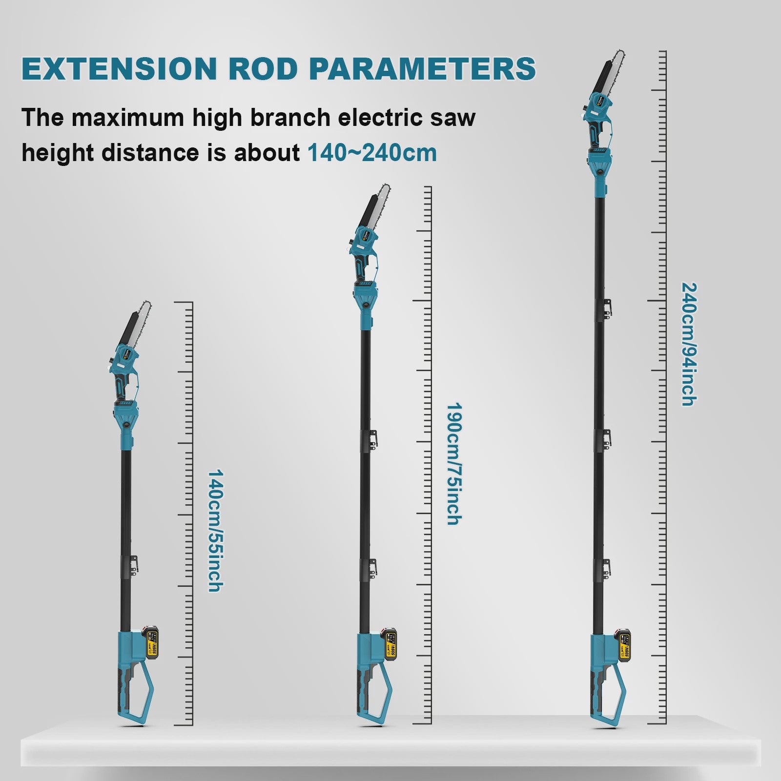 Gisam Telescopische Accu Kettingzaag 8-Inch - Snoeien op Afstand met Makita 18V Batterij