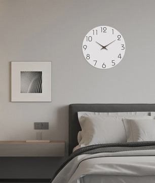 Moderne Witte Houten Wandklok - Stille Quartz, Decoratief voor Woonkamer, Slaapkamer, Keuken - Diverse Maten