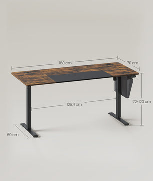 Elektrisch In Hoogte Verstelbaar Bureau 70x160 cm - Traploos Verstelbaar (72-120 cm)