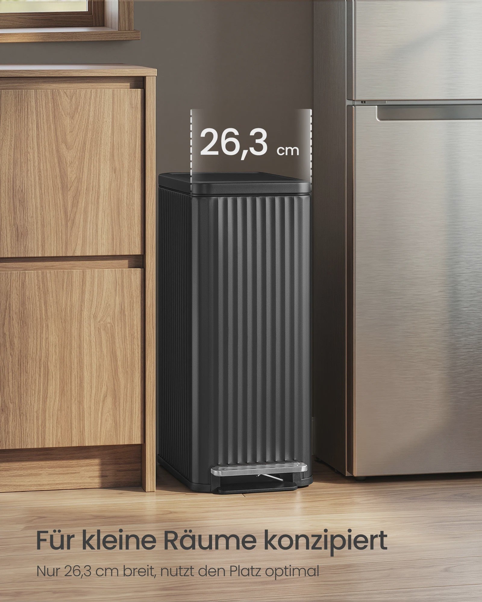 Songmics Keuken Pedaalemmer 50L - Stijlvol RVS met Soft Close & Ruimtebesparend Ontwerp