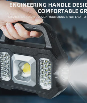 Multifunctionele LED Zaklamp met Solar Opladen & Powerbank Functie