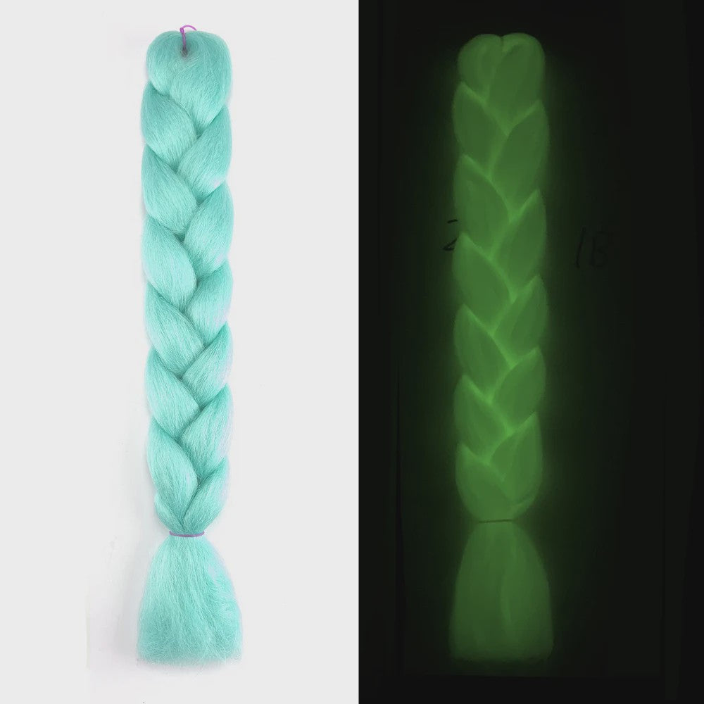 Neon Glow Braiding Hair Extensions - 24 Inch Jumbo Braid - Lichtgevende Kleuren