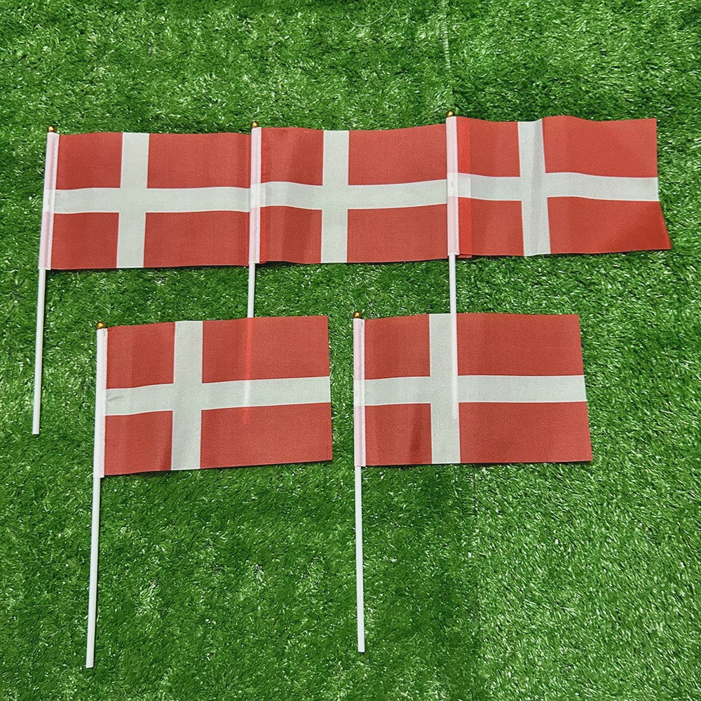 Deense Handvlag 14x21cm - Duurzaam Polyester met Stokje voor Evenementen
