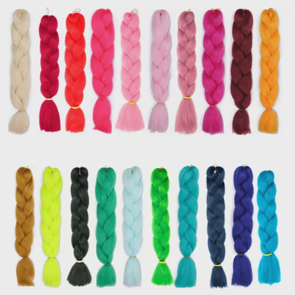 24 Inch Jumbo Braids Haarverlenging - Synthetisch Vlecht Haar in Kleurrijke Tinten