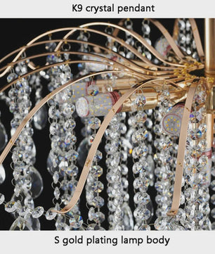 Luxe Kristallen Plafondlamp met LED - Sfeervolle Hanglamp voor Woonkamer