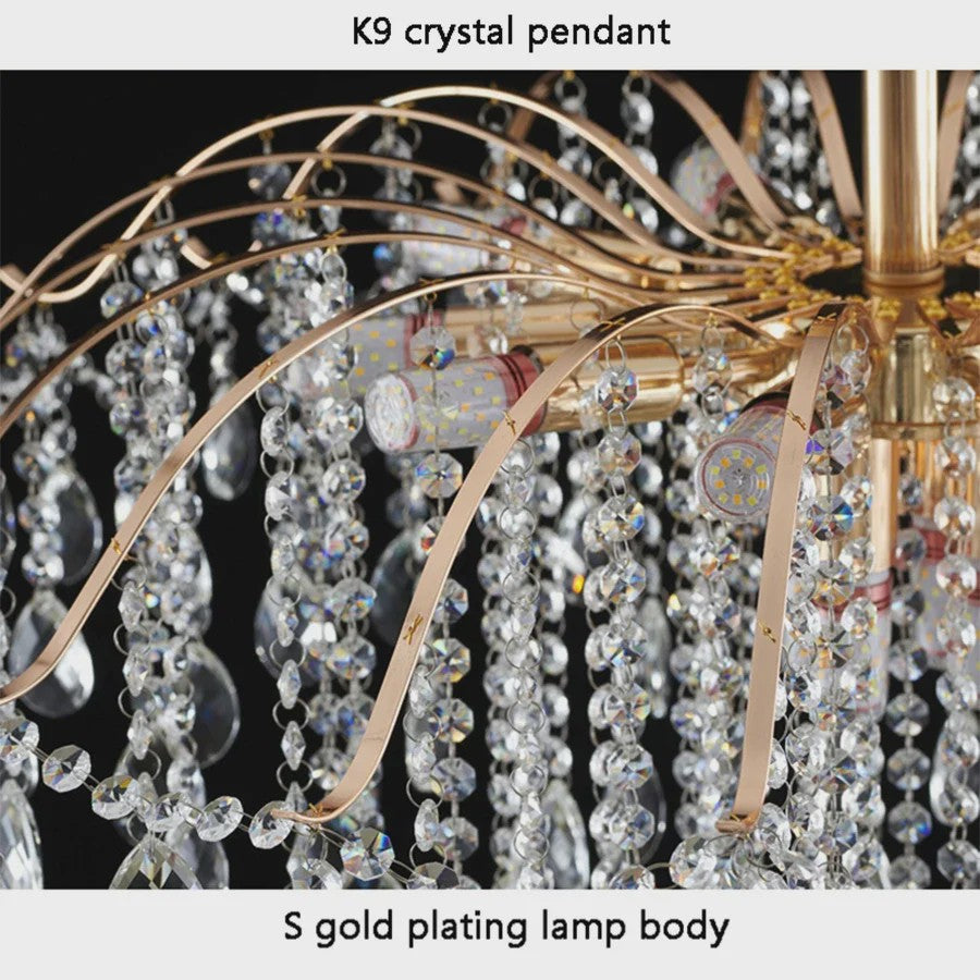 Luxe Kristallen Plafondlamp met LED - Sfeervolle Hanglamp voor Woonkamer