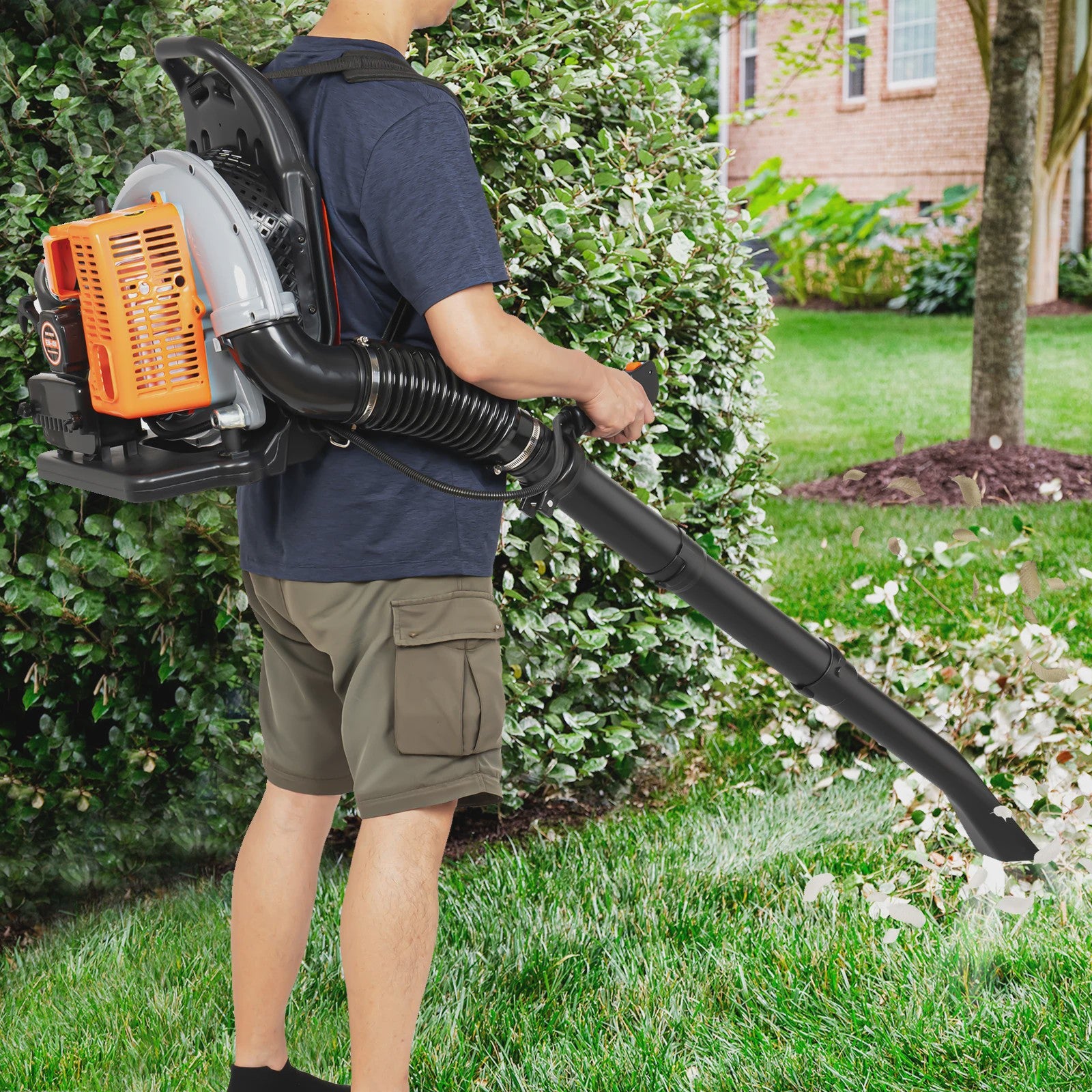 Krachtige Benzine Backpack Bladblazer 63CC 2-Takt - 2.7KW - Professioneel Tuinonderhoud