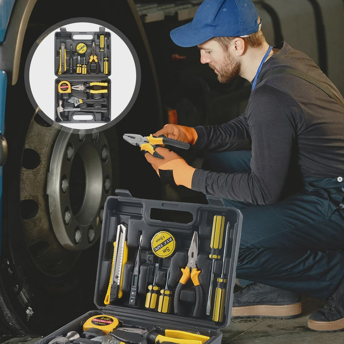 Complete Gereedschapskist Set - 8-13 Delig Huishoudgereedschap voor Auto- en Huisreparaties