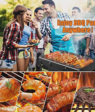 Draagbare Mini BBQ Koolgrill - Compact & Opvouwbaar voor Buiten, Camping, Strand & Picknick