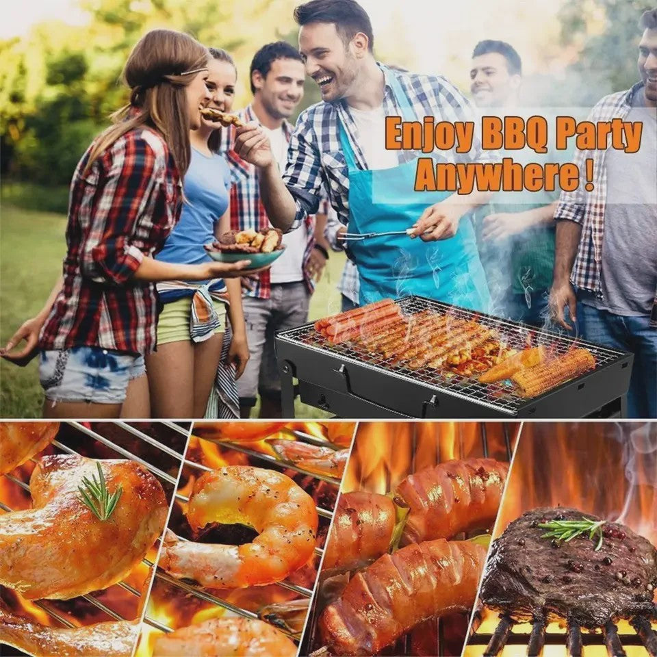 Draagbare Mini BBQ Koolgrill - Compact & Opvouwbaar voor Buiten, Camping, Strand & Picknick