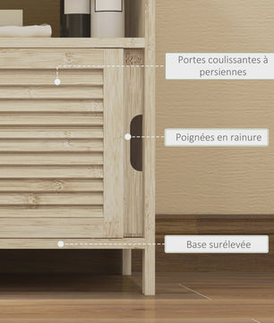 Bamboe Onderbouw Kast Badkamer - 60x30x60 cm - Natuurlijk Hout