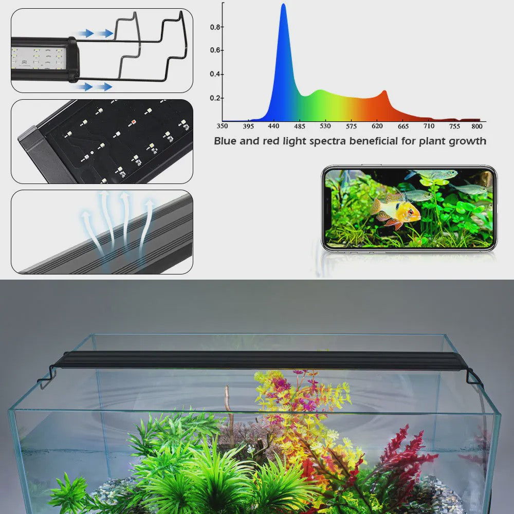 Aquarium Verlichting 90cm - LED Lamp voor Planten, Algen & Koraal - Zwart