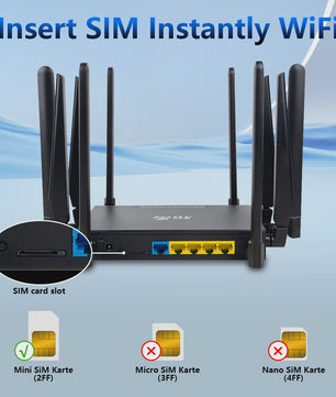 OPTFOCUS 5G CPE Router AX1800 WiFi 6 met 10 Antennes - Hoge Snelheid Draadloze Modem