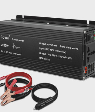 Pure Sine Wave Omvormer 12V DC naar 230V AC - 1500W tot 3000W met EU Stopcontact & USB
