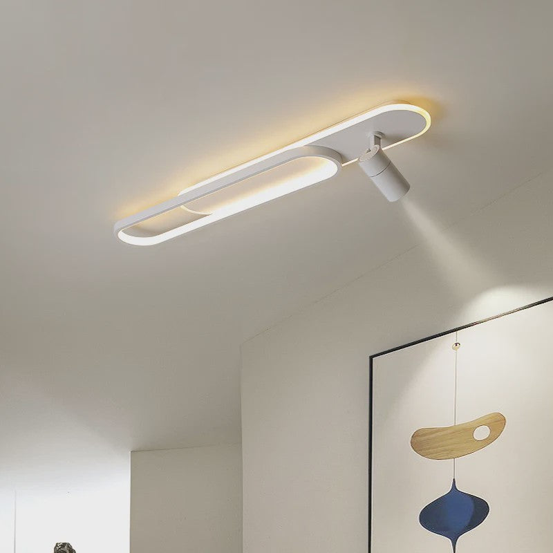 Moderne LED Plafondlamp met Spotlight - Zwart, Wit of Goud - Sfeervolle Verlichting voor Slaapkamer & Studiekamer