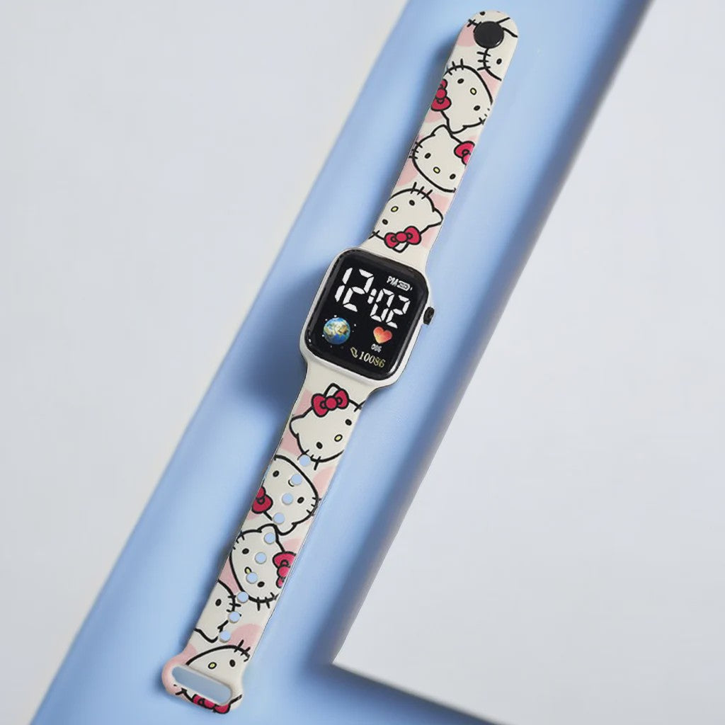 Vrolijk Stitch & Hello Kitty Kinderhorloge - Digitaal & Leuk voor Meisjes