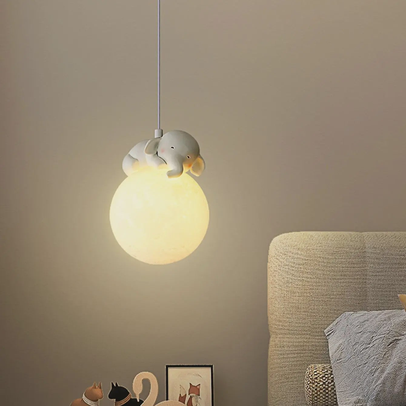 Creatieve LED Hanglamp met Cartoon Dieren - Slaapkamer & Kinderkamer Decoratie