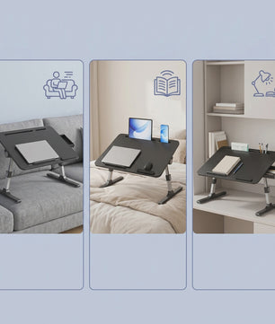 Verstelbare Laptoptafel voor Bed & Bank - Inklapbaar, Met Tablet/Telefoonhouder