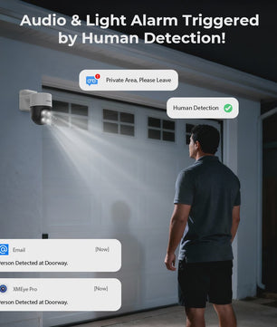 H.VIEW 8-Kanaals 4K/8MP Beveiligingscamera Systeem met PTZ & Humanoid Detectie - Complete Kit