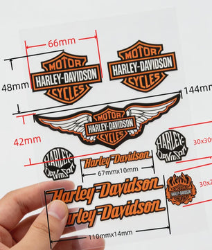 3D Harley Davidson Stickers Set voor Motor & Helm - Decoratieve Decals