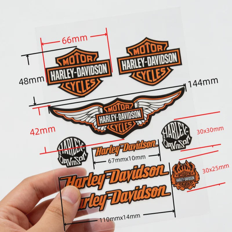 3D Harley Davidson Stickers Set voor Motor & Helm - Decoratieve Decals