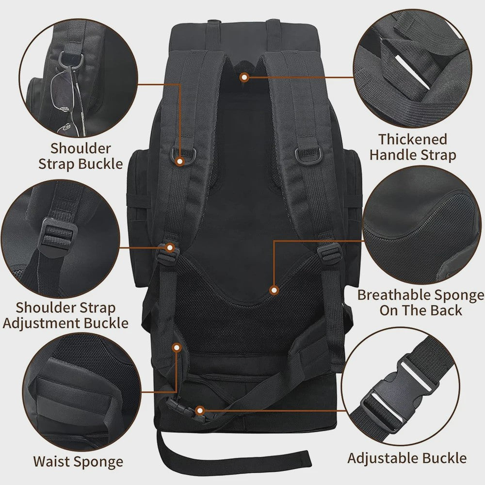 100L Outdoor Kampeerrugzak - Grote Capaciteit Reistas voor Mannen & Vrouwen