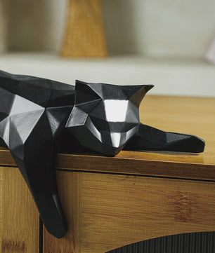 Geometrisch Kat Beeldje - Modern Woondecoratie Figuur voor Huis & Kantoor