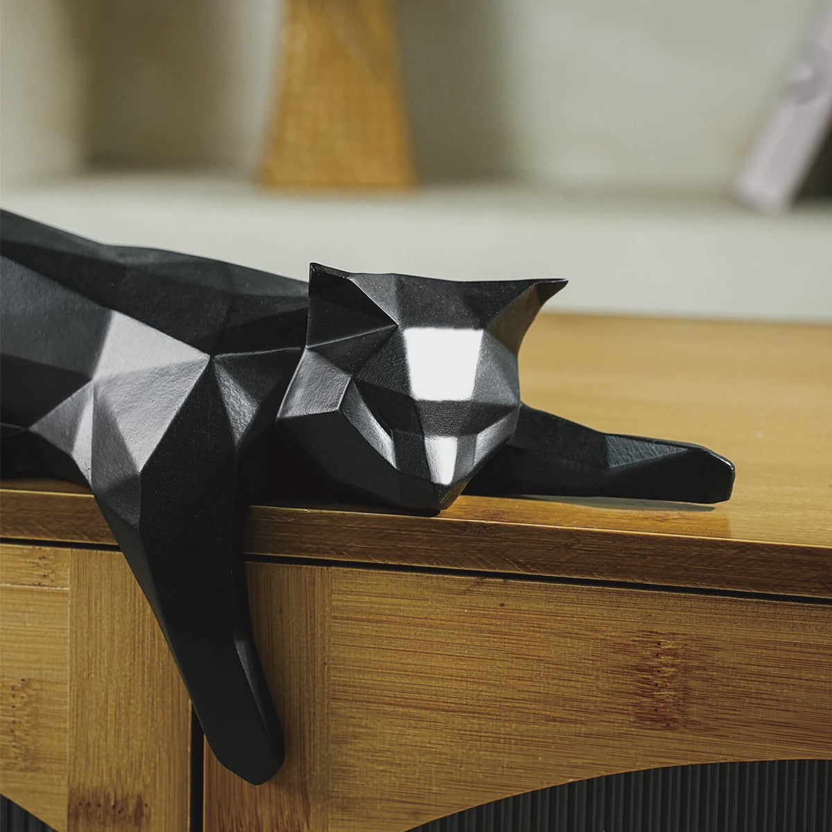 Geometrisch Kat Beeldje - Modern Woondecoratie Figuur voor Huis & Kantoor