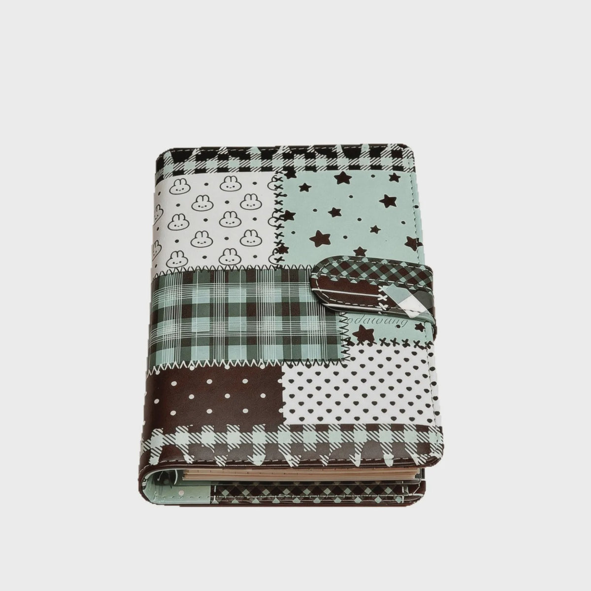 A6 Patchwork Notitieboek met Losse Bladen - PU Leer, Planner & Fotokaart Album