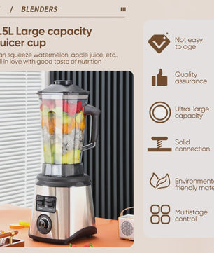 Krachtige 3-in-1 Keukenmachine: Blender, Mixer & Foodprocessor met 3 Containers