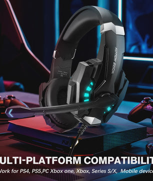 G9000 Pro Gaming Headset: Noise Cancelling Mic, LED Licht & Stereo Geluid voor PS4, PC, Xbox, Switch, PS5