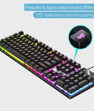 Yindiao K500 Bedraad Gaming Toetsenbord met Numpad en Kleurrijke Backlight