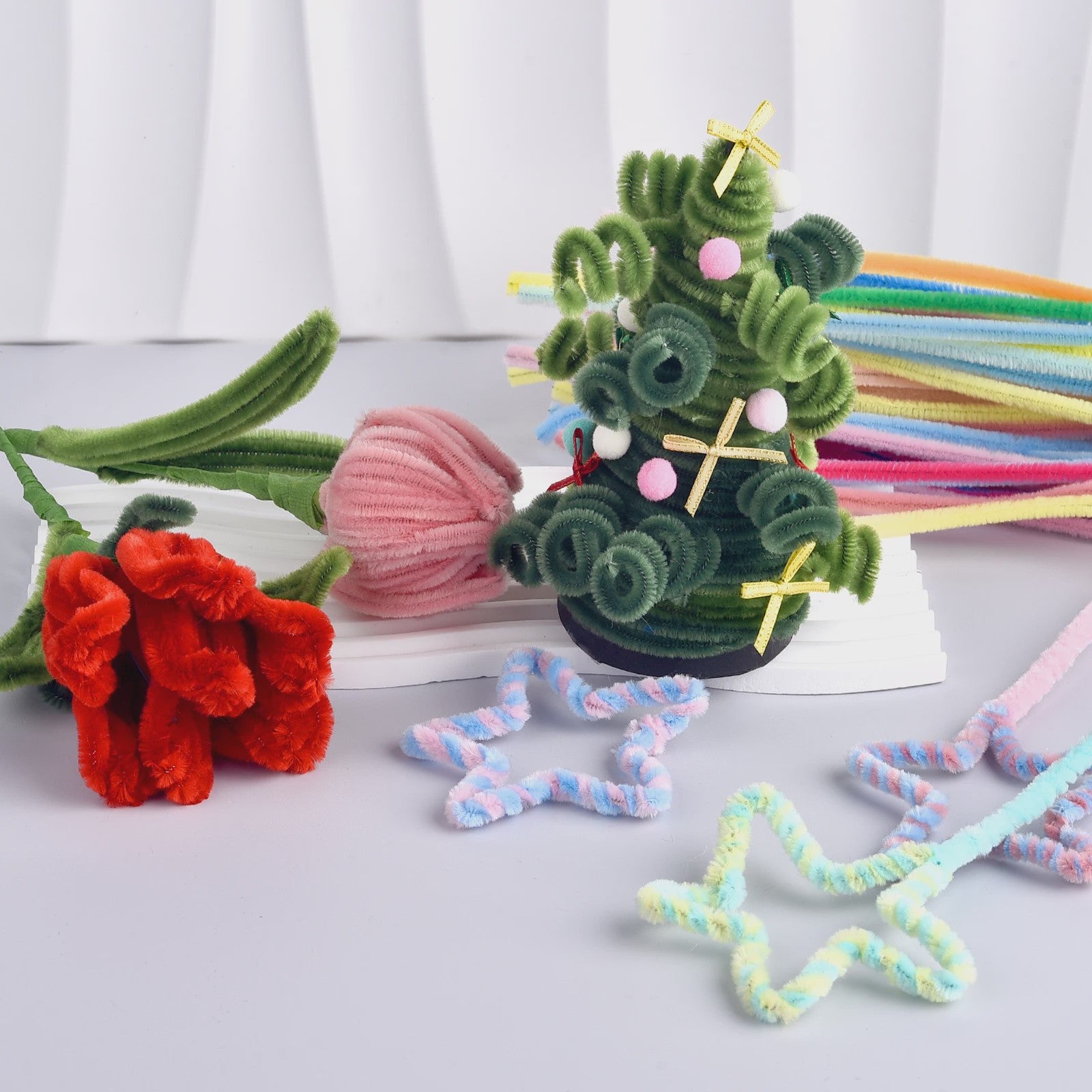 100 Stuks Chenille Stelen - Flexibele Knutseldraad voor Creatieve DIY Projecten