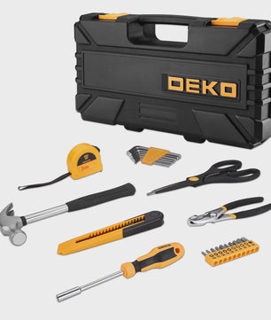 DEKO 62-delige Gereedschapskist: Complete Set voor Huis, Tuin & Auto