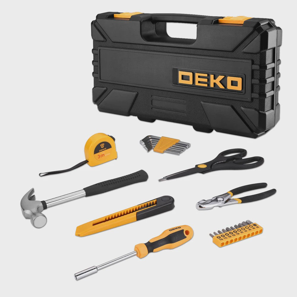 DEKO 62-delige Gereedschapskist: Complete Set voor Huis, Tuin & Auto